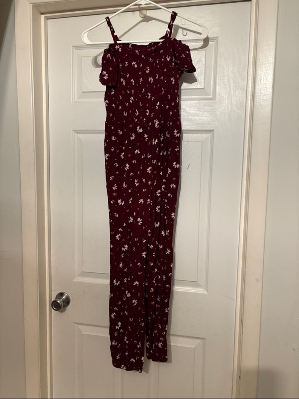 Place Maroon Floral Off-Shoulder Jumpsuit